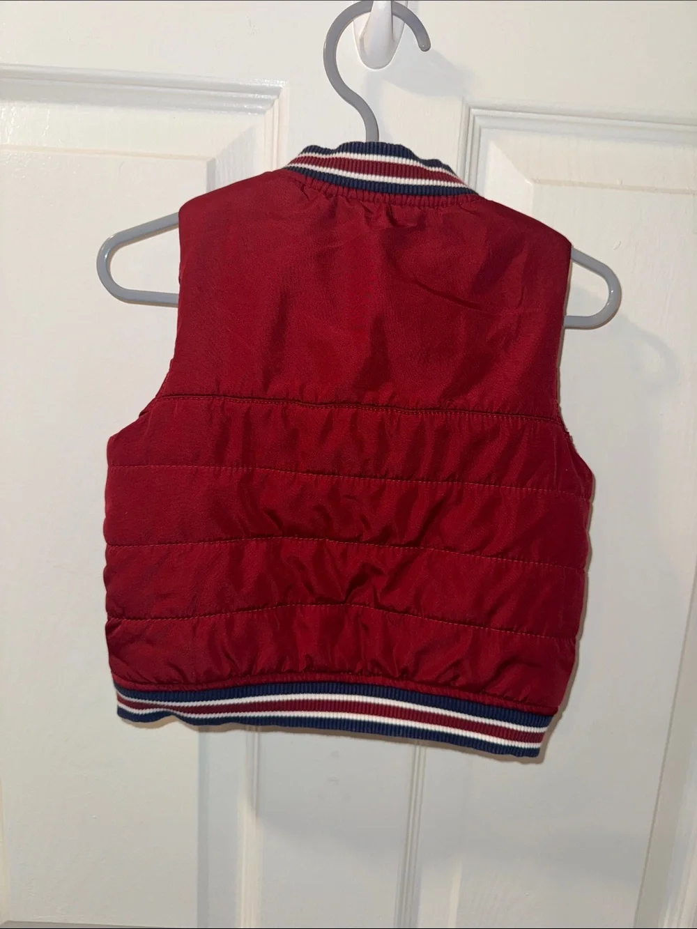 Janie and Jack Burgundy and Navy Puffer Vest Size 6/12M